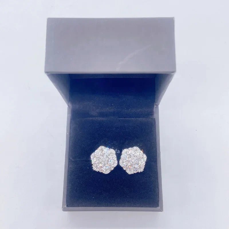 Men's Sterling Silver Moissanite Stud Earrings - icegang.us