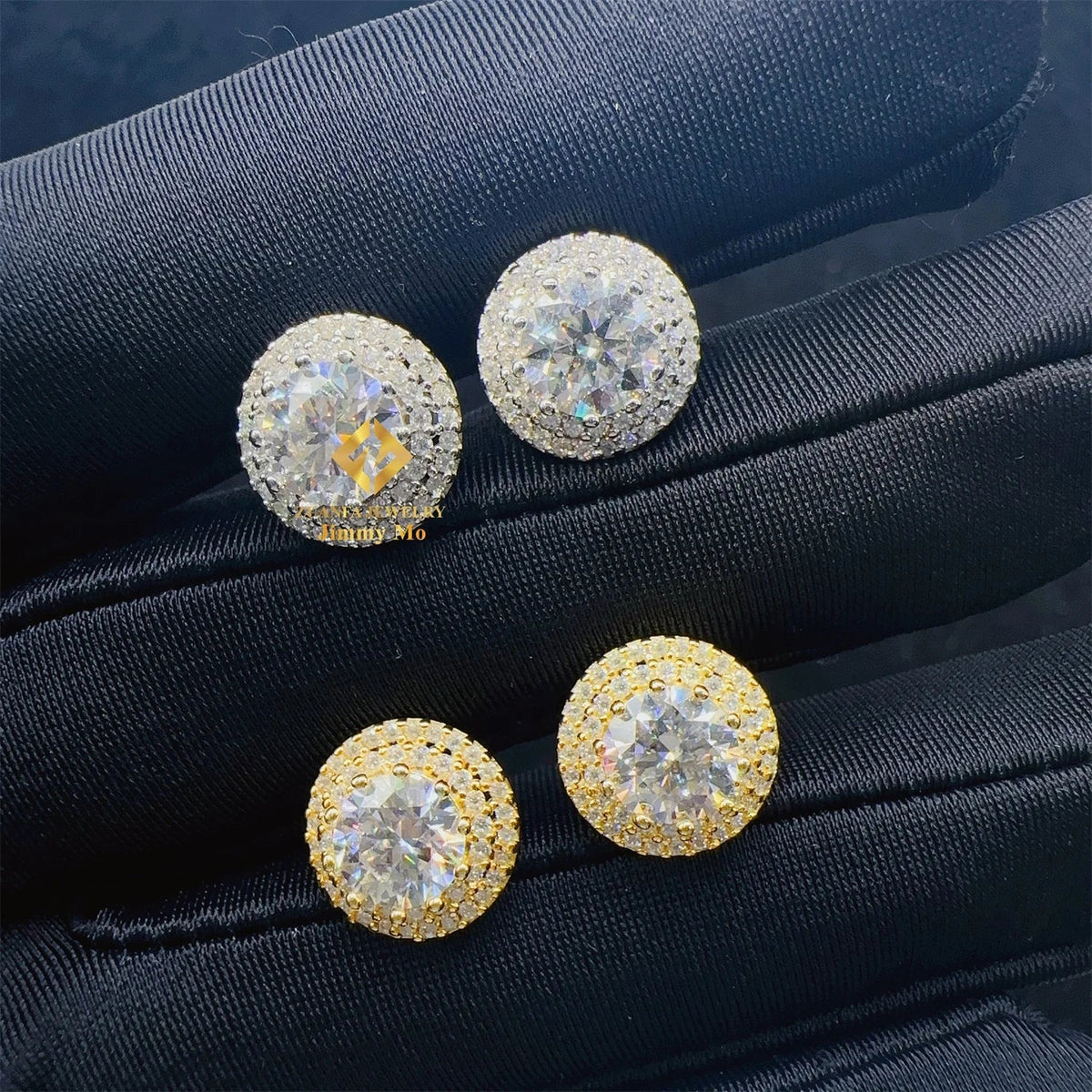 Men's Moissanite Brilliant Cut Earrings - icegang.us