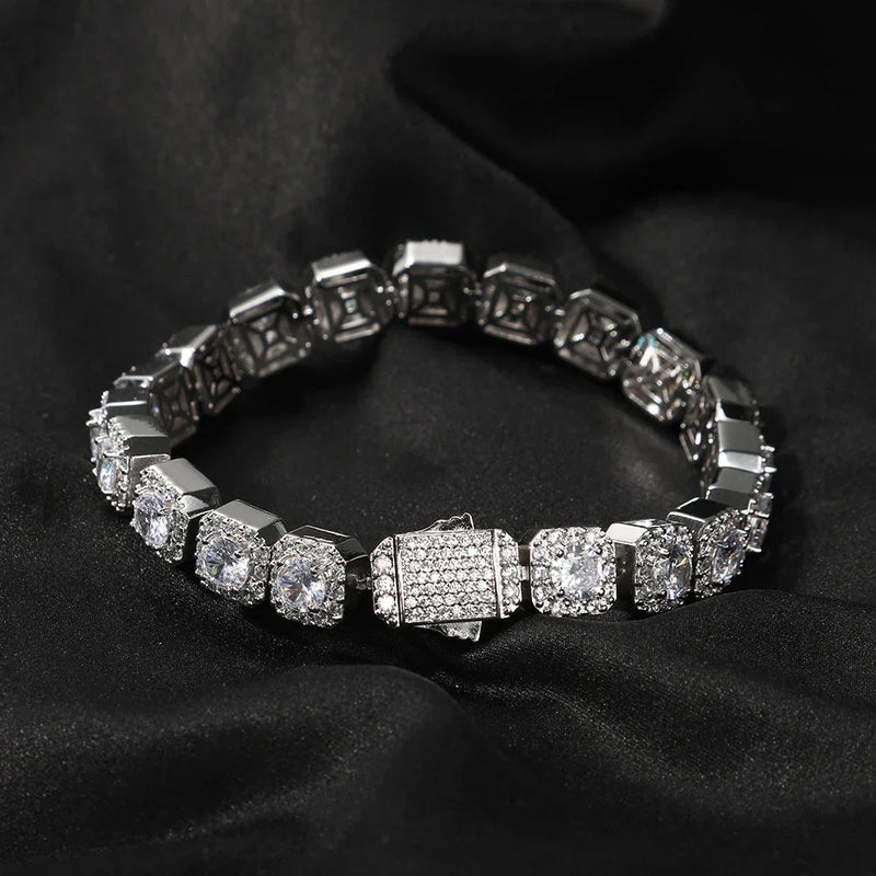 10mm Square Clustered Men's Bracelet - icegang.us