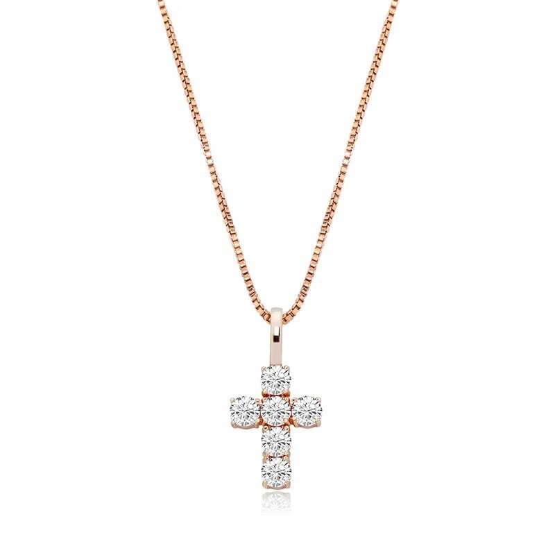 Men's Moissanite d Mini Cross Pendant Chain - icegang.us