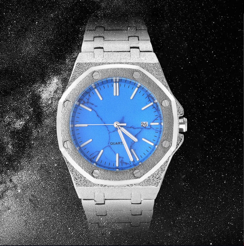 【Best Seller】ICEGANG Waffle Turquoise Stone Disc Series Watch