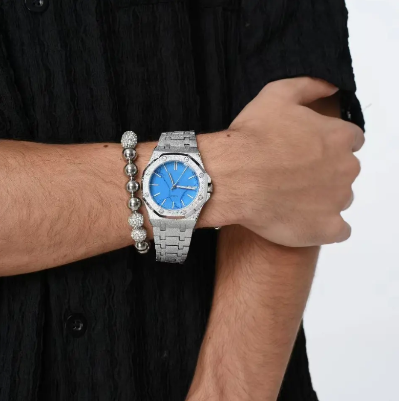 【Best Seller】ICEGANG Waffle Turquoise Stone Disc Series Watch