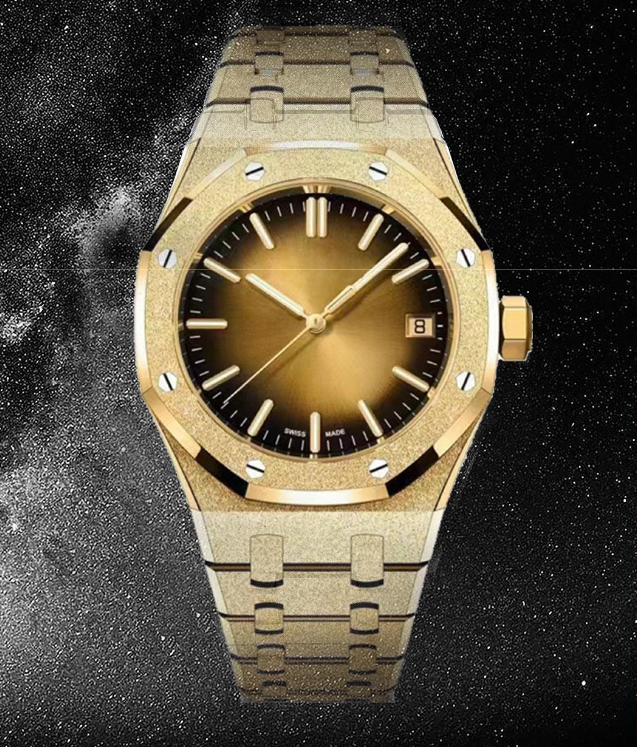 ICEGANG original salted egg yolk gradient frosted gold watch sun pattern gold watch unisex watch