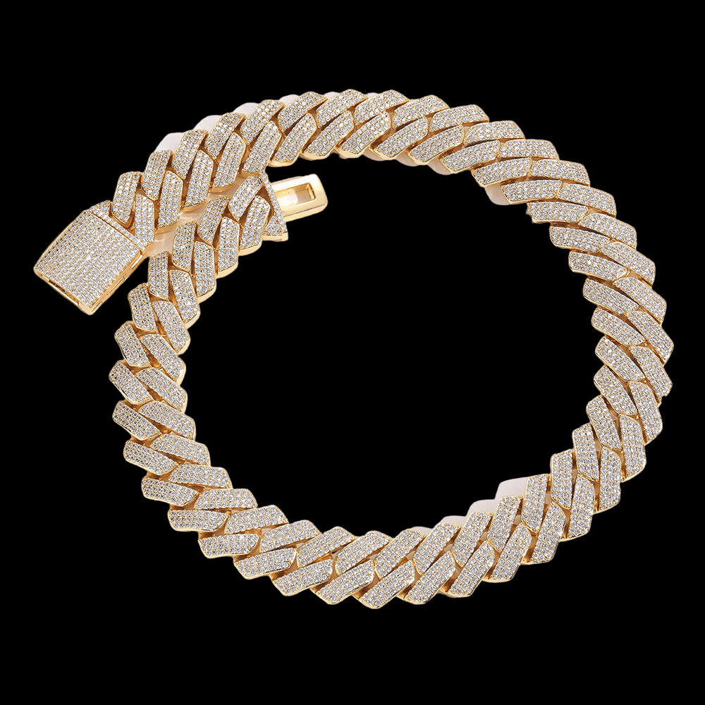 Men's Gold Plated Moissanite Cuban Link Chain - icegang.us