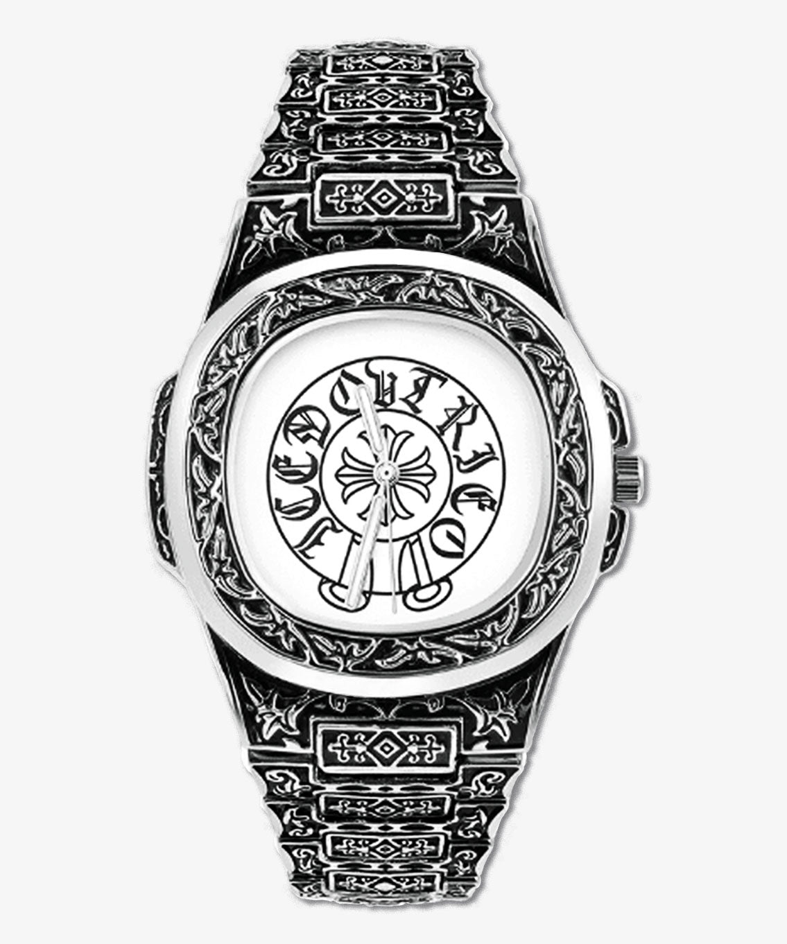 ICEGANG Baroque Style Chrome Hearts Nautilus Watch – Luxury Iced Out Timepiece - Icegang.us