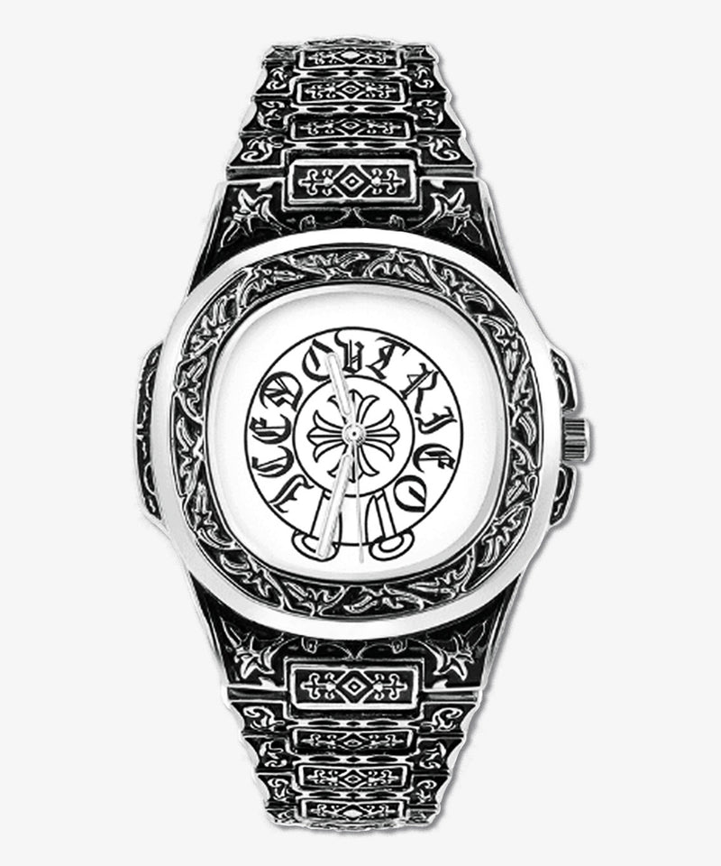 ICEGANG Baroque Style Chrome Hearts Nautilus Watch – Luxury Iced Out Timepiece - Icegang.us
