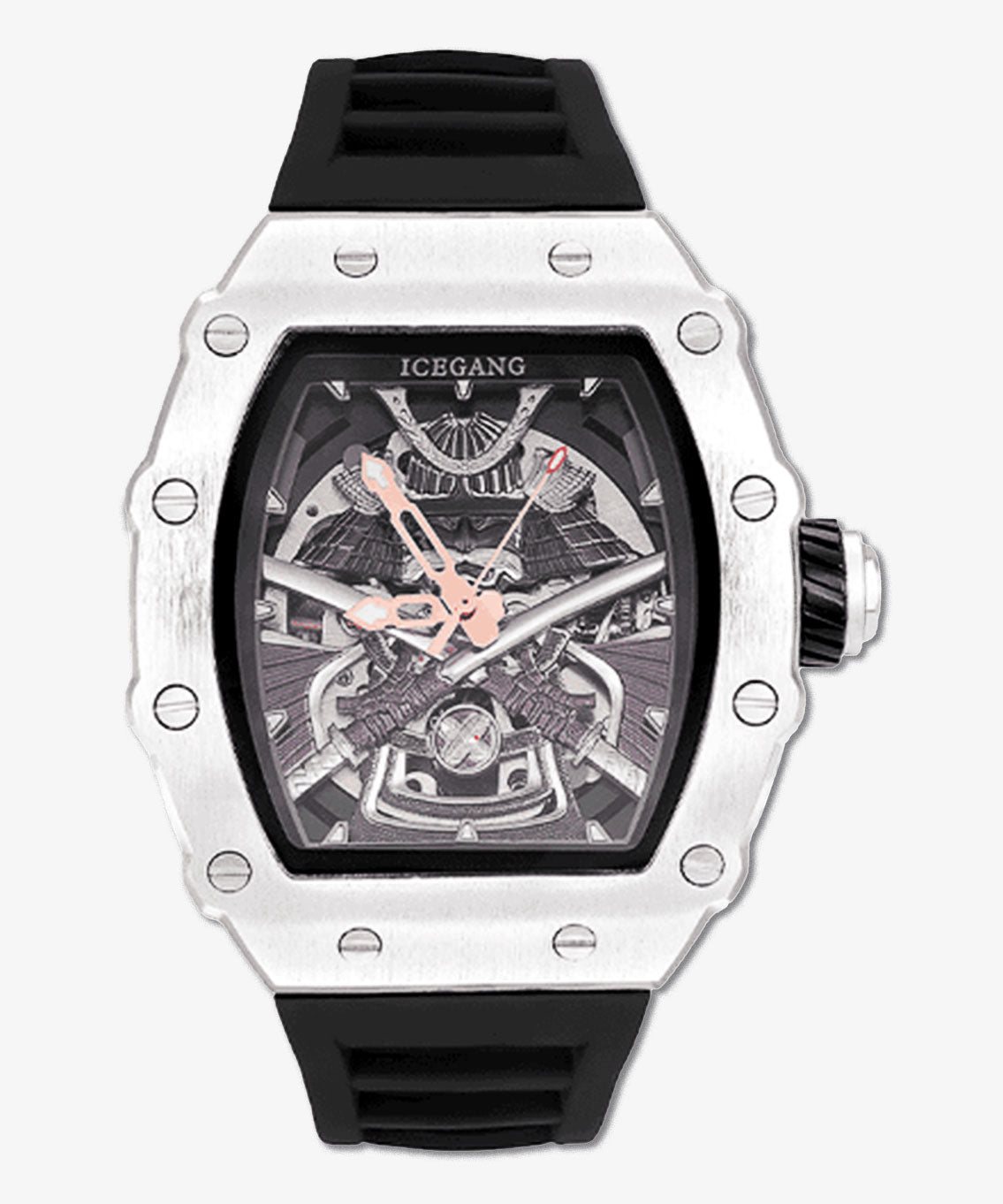 ICEGANG Chaos Warrior Silver Swordsman Automatic Mechanical Watch – Unisex Barrel Design - Icegang.us
