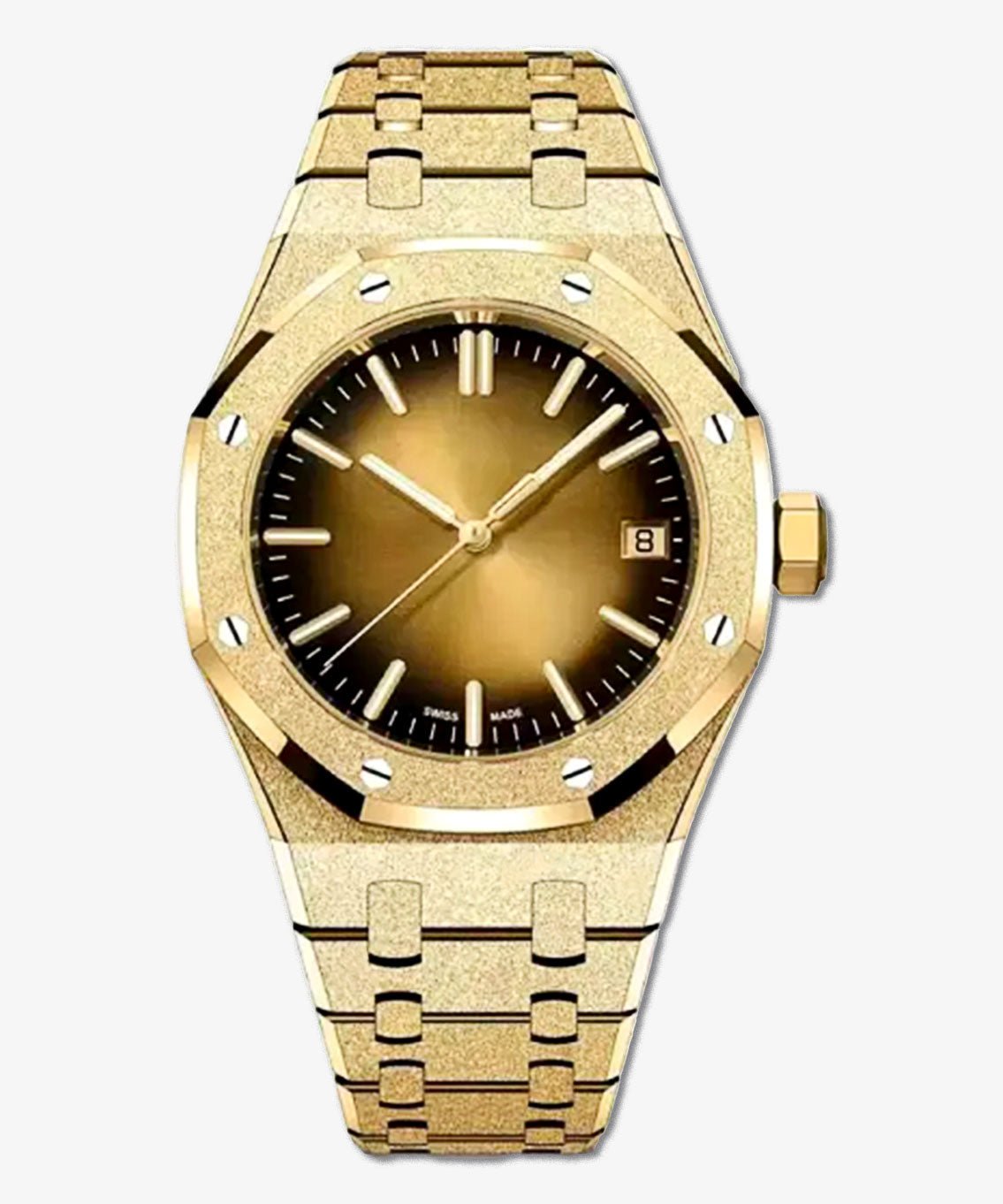 ICEGANG Original Salted Egg Yolk Gradient Frosted Gold Watch – Unisex Luxury Timepiece - Icegang.us