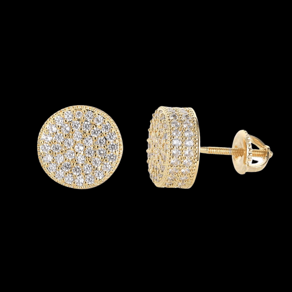 Men's Gold Moissanite Screw Back Earrings - icegang.us