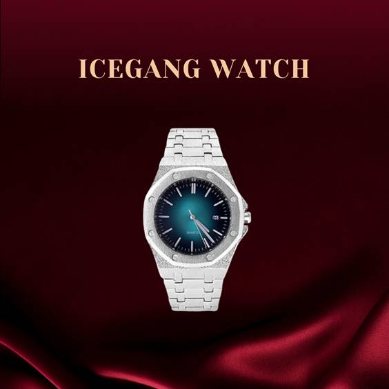 ICEGANG Original Stardust Series Gradient Pink Waffle Matte Frost Gold Watch – Small Dial Unisex Luxury Timepiece - Icegang.us